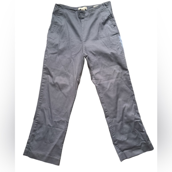 H&M Women’s Solid Cropped Blue/Greyish High Rise Pants - Picture 2 of 7